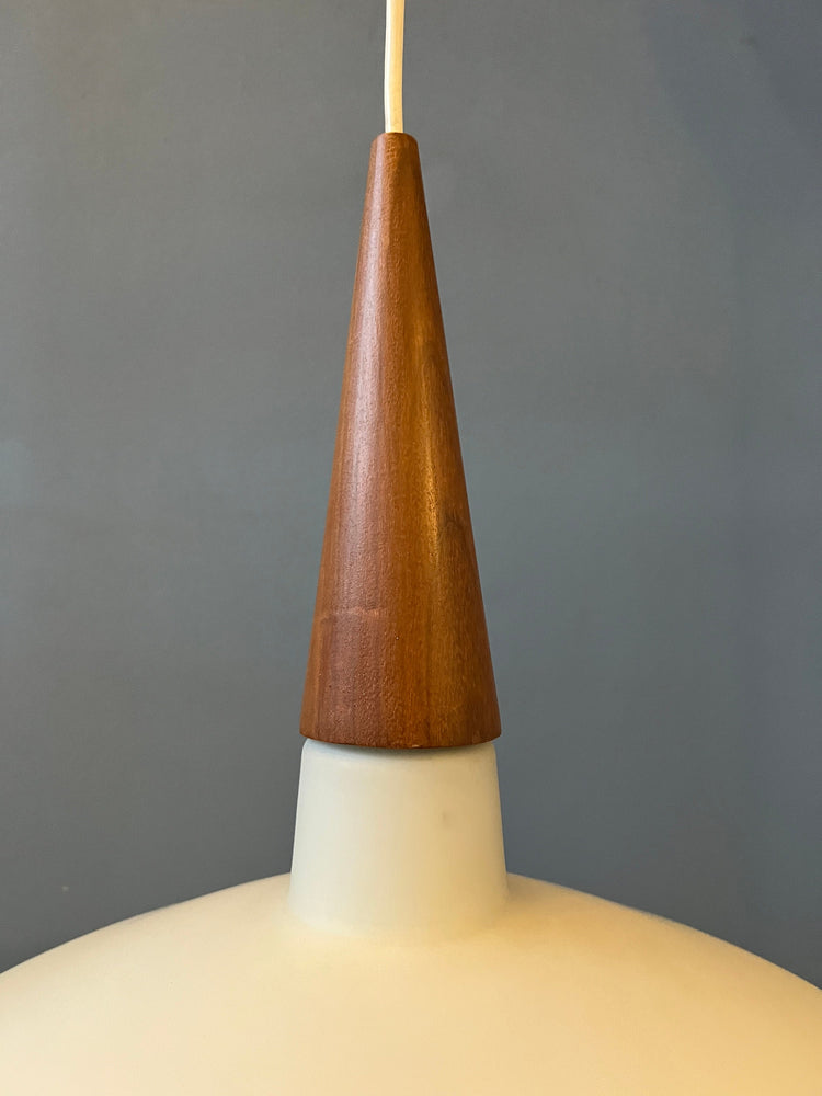 Milk Glass Pendant Light by Louis Kalff for Philips