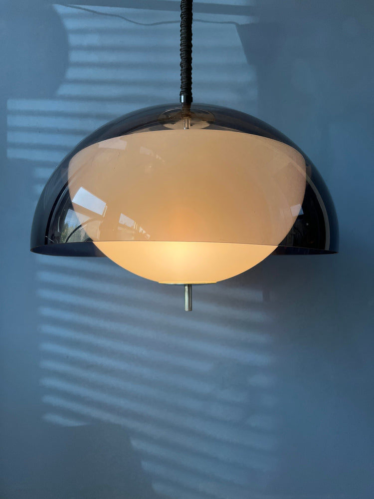 Mid Century Dijkstra Space Age Light Fixture / Purple Vintage Pendant Lamp