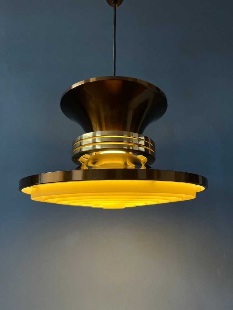 Vintage Danish Copper-coloured Pendant Lamp