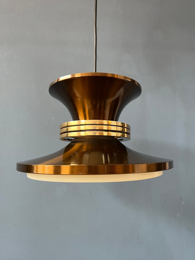 Vintage Danish Copper-coloured Pendant Lamp