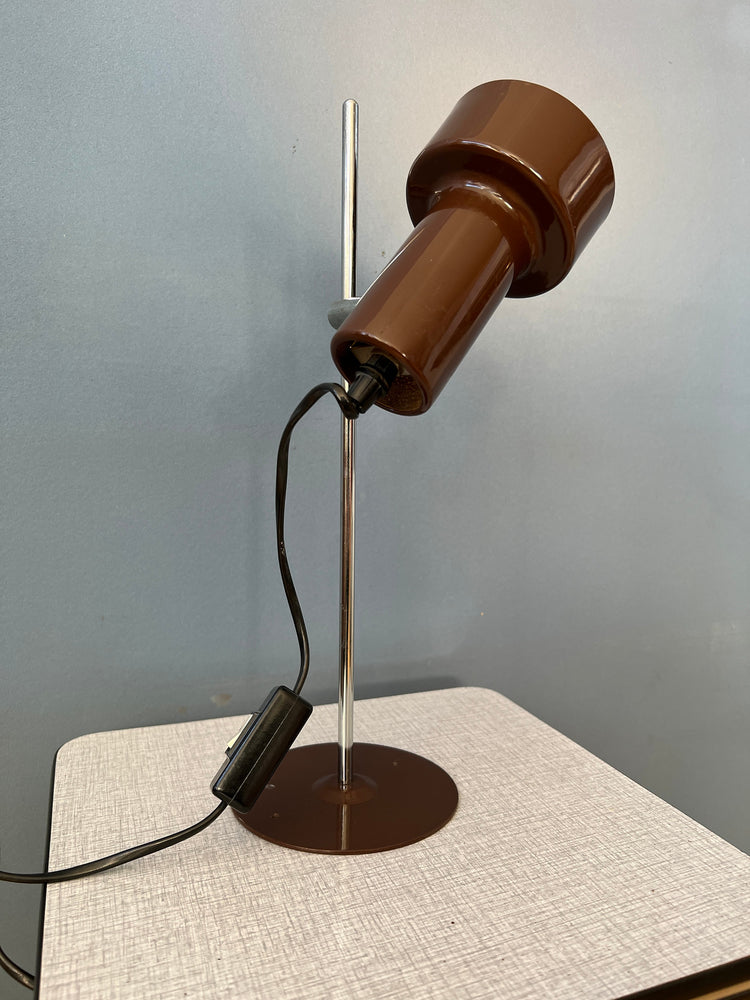Vintage Brown Adjustable Space Age Desk Lamp