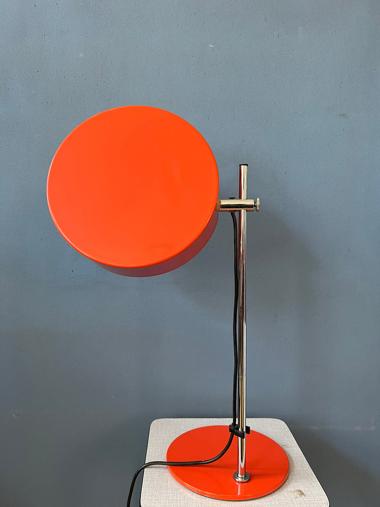 Orange Anvia Flexible Table Lamp | Space Age Desk Lamp | 70s Mid Century Red Light