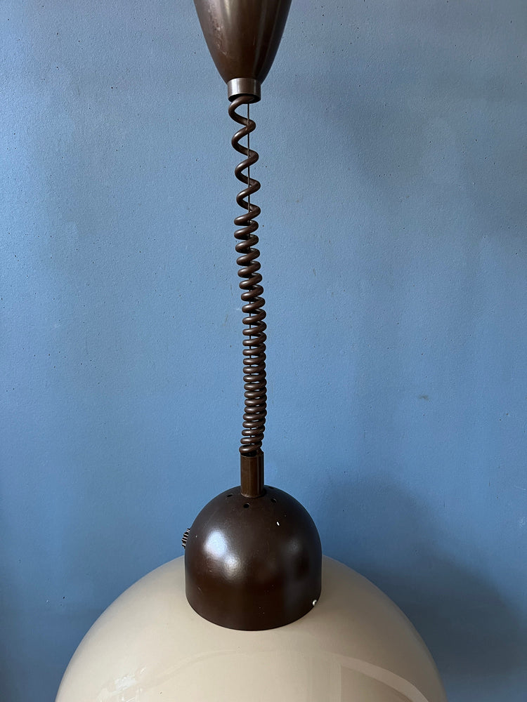 Space Age Mushroom Pendant Light by Dijkstra - Beige Mid Century Light Fixture