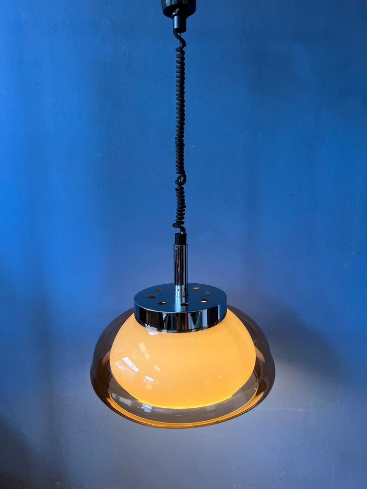 Mid Century Pendant Lamp by Herda / Vintage Space Age Ceiling Light