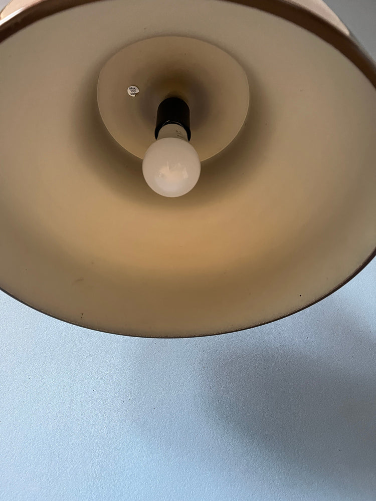 Vintage Mid Century Metal Pendant Light in Brown