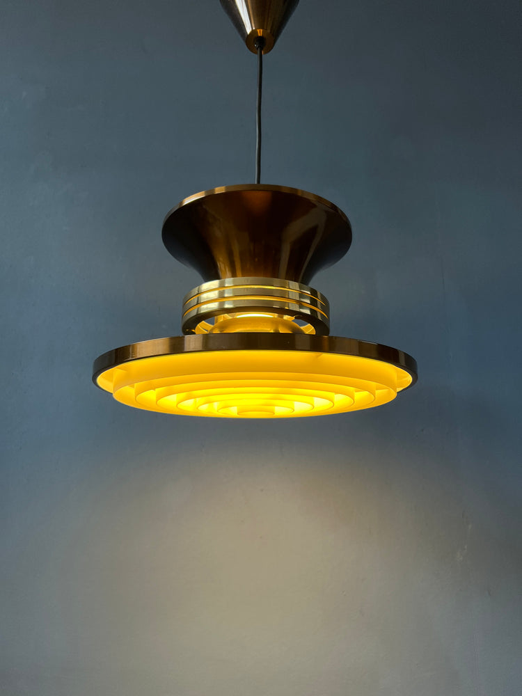 Vintage Danish Copper-coloured Pendant Lamp