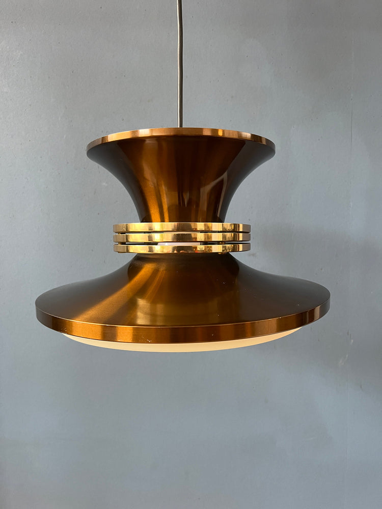 Vintage Danish Copper-coloured Pendant Lamp