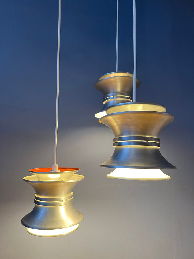 Space Age Lakro Cascade Pendant Light | Midcentury Modern Lamp | Carl Thore Trava | Vintage Orange 70s