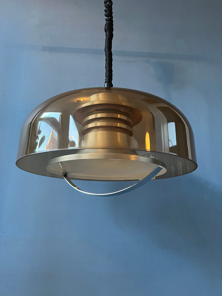 Mid Century Orange Herda Space Age Pendant Light