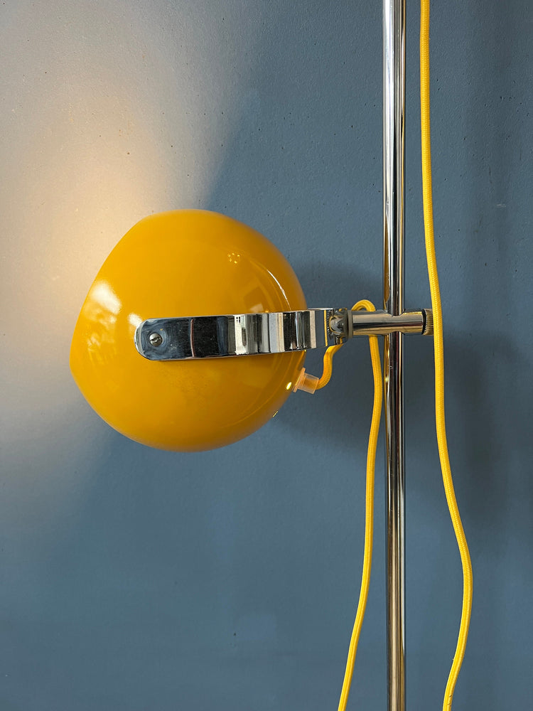 Yellow Vintage Herda Space Age Eyeball Floor Lamp