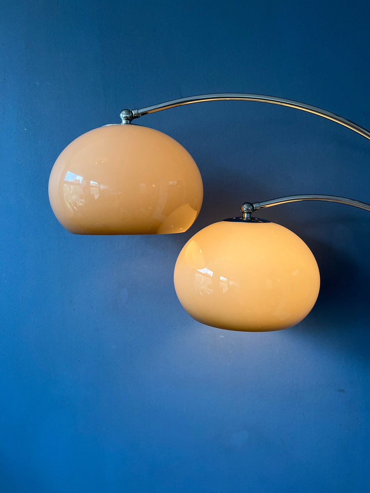 Vintage Dijkstra Double Arc Mushroom Floorlamp | Space Age Lighting | Retro 70s Standing Light