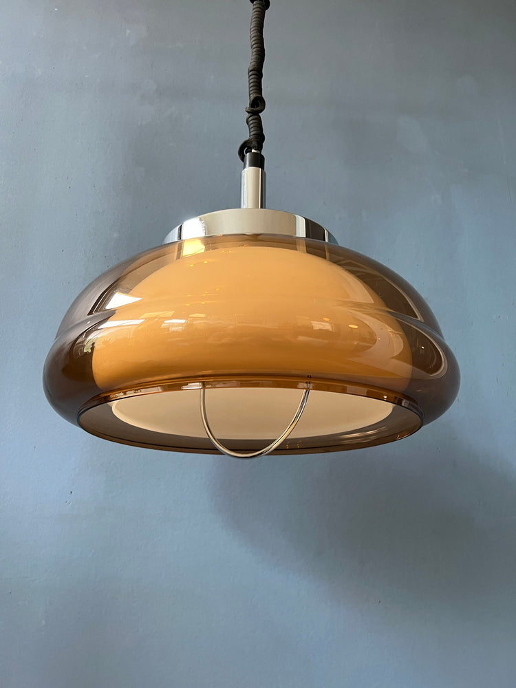 Mid Century Pendant Lamp by Herda / Vintage Space Age Ceiling Light