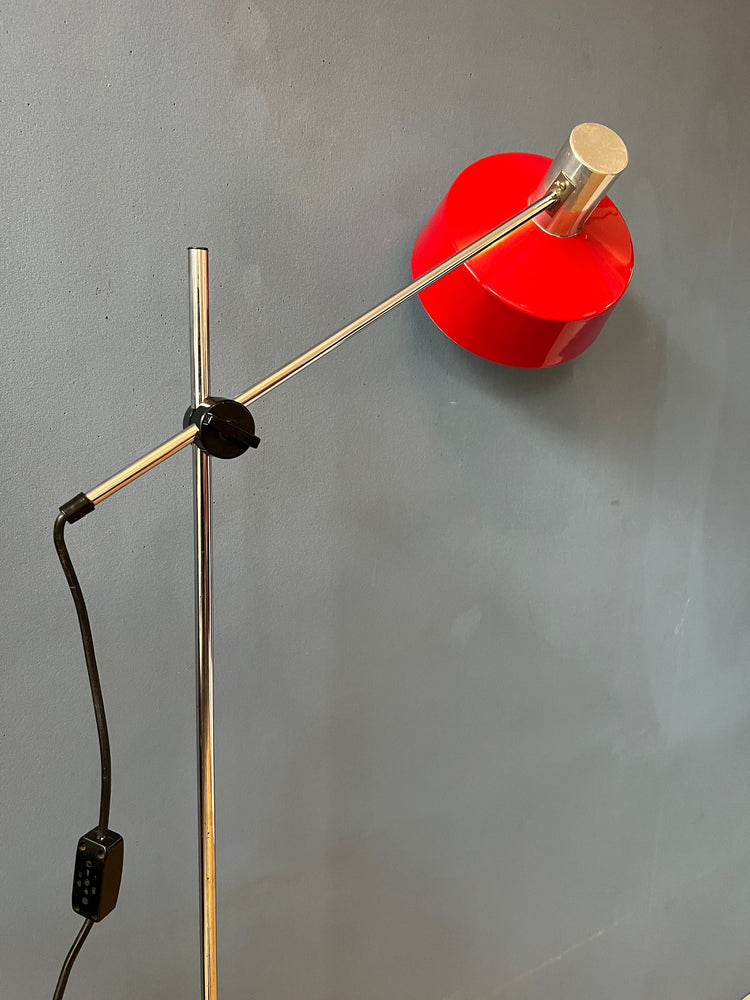 Adjustable Red Floor Lamp in Style of Hoogervorst