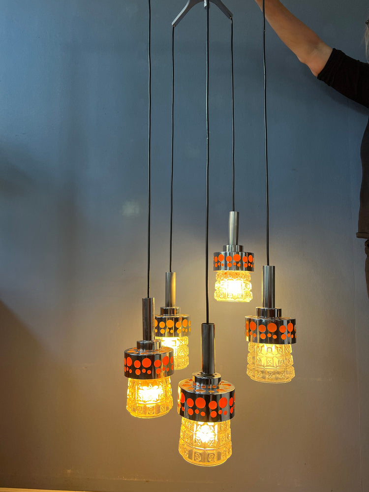 Vintage Massive Cascade Lamp | Space Age Chandelier | Mid Century Pendant Light