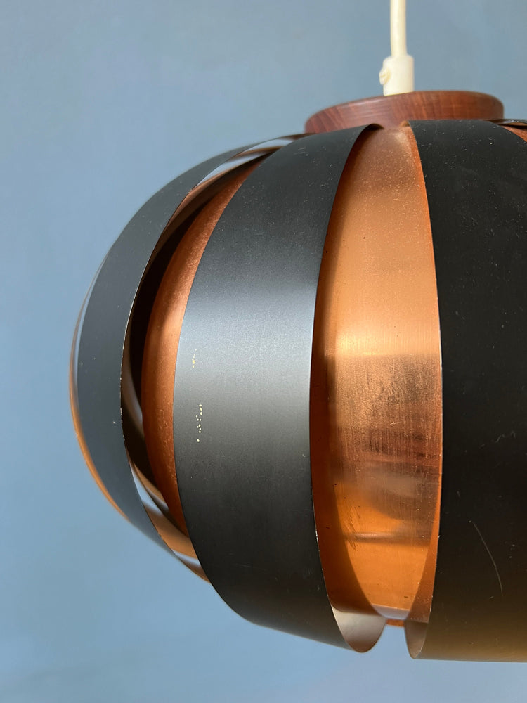 Mid Century Werner Schou Style Light Fixture / Space Age 'Moon' Pendant Lamp