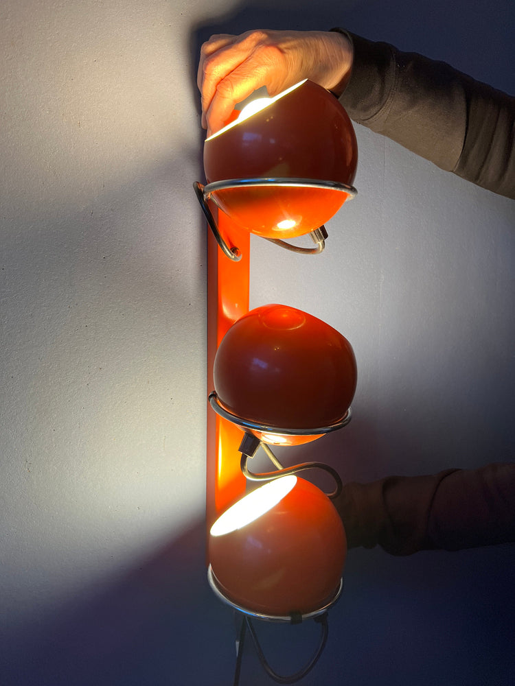 Mid Century Red GEPO Space Age Eyeball Wall Lamp