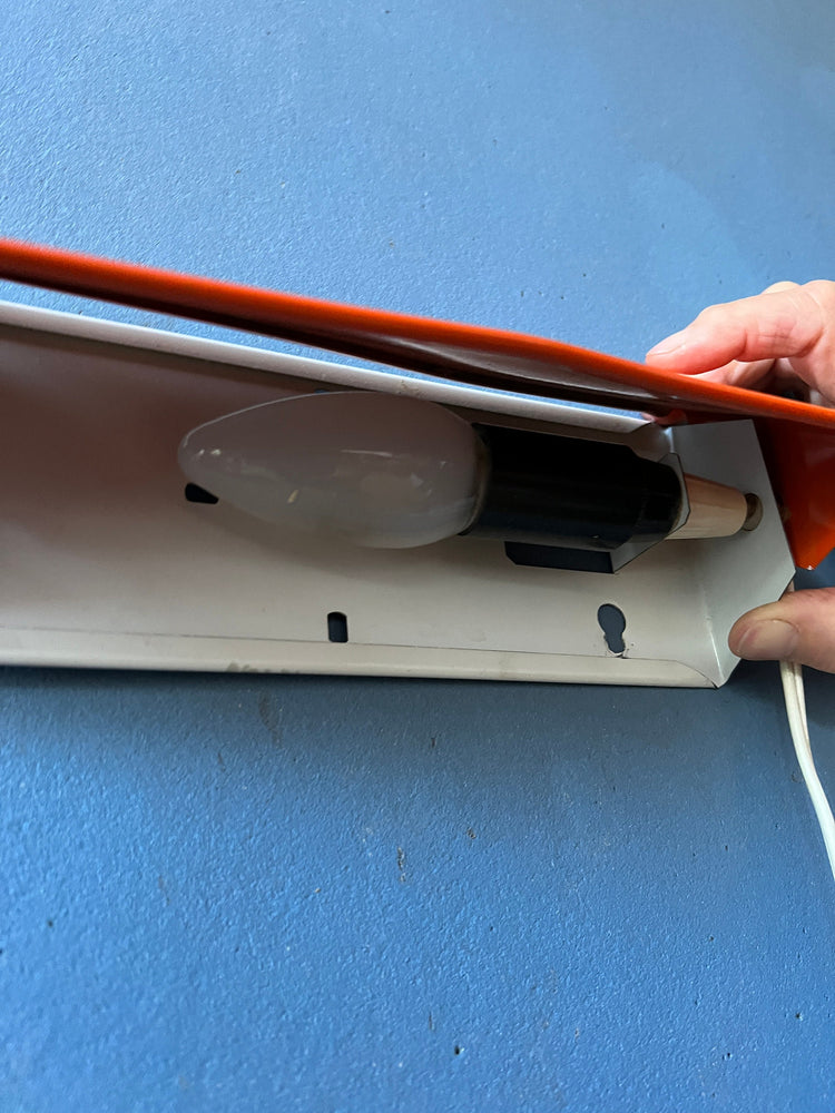 Small Mid Century Red/Orange Wall Lamp by Anvia / Bedside Light