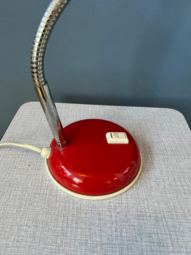 Vintage Flexible Red Spage Age Table Lamp