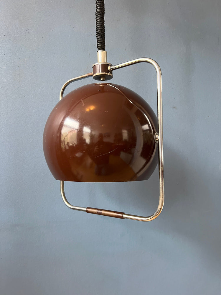 Vintage GEPO Pendant Lamp in Brown Colour | Space Age Light Fixture | Mid Century Modern Ceiling Lamp