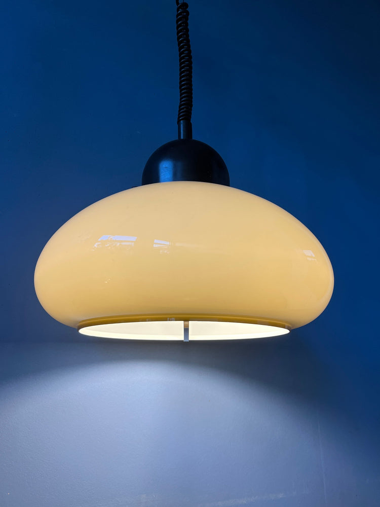 Space Age Mushroom Pendant Light by Dijkstra - Beige Mid Century Light Fixture