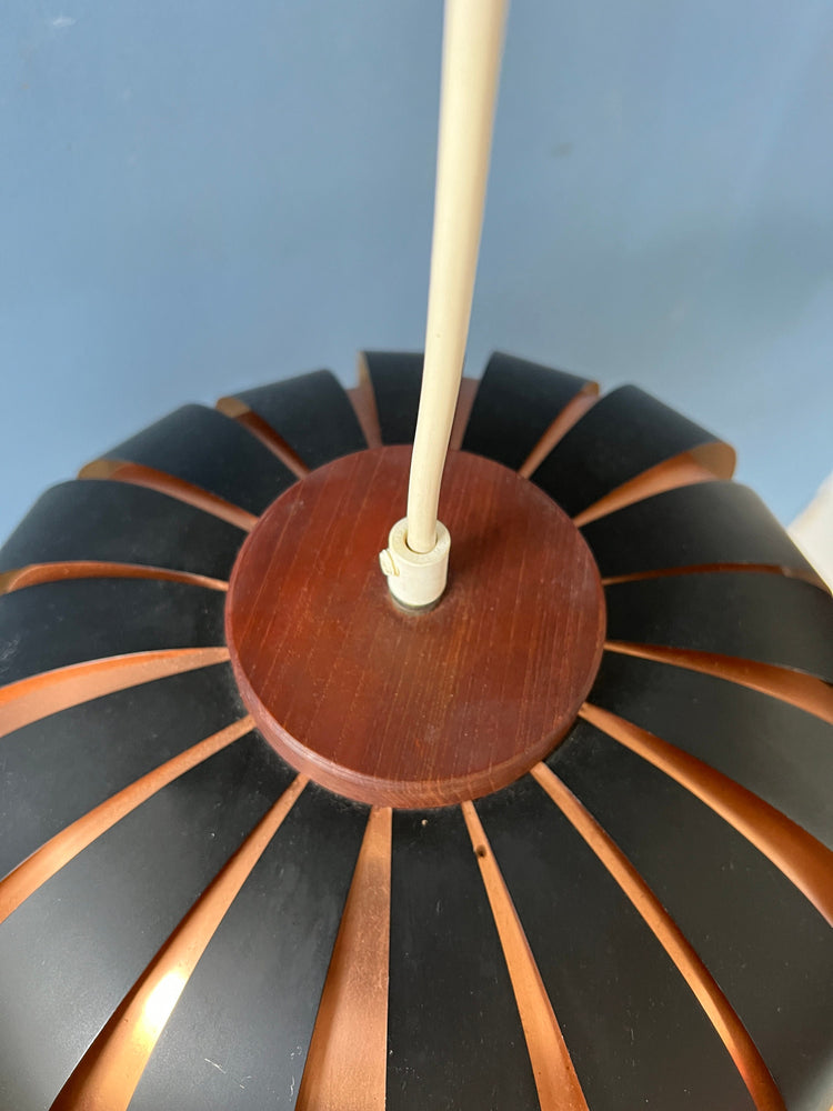Mid Century Werner Schou Style Light Fixture / Space Age 'Moon' Pendant Lamp