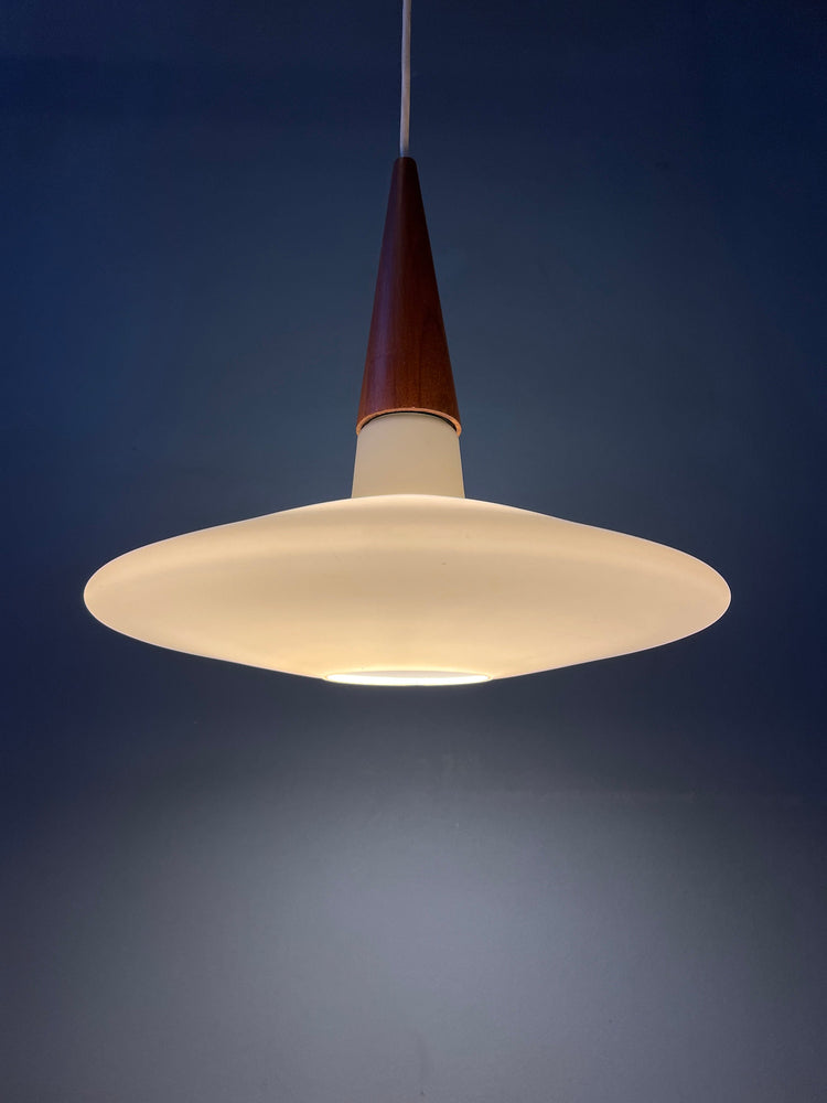 Milk Glass Pendant Light by Louis Kalff for Philips