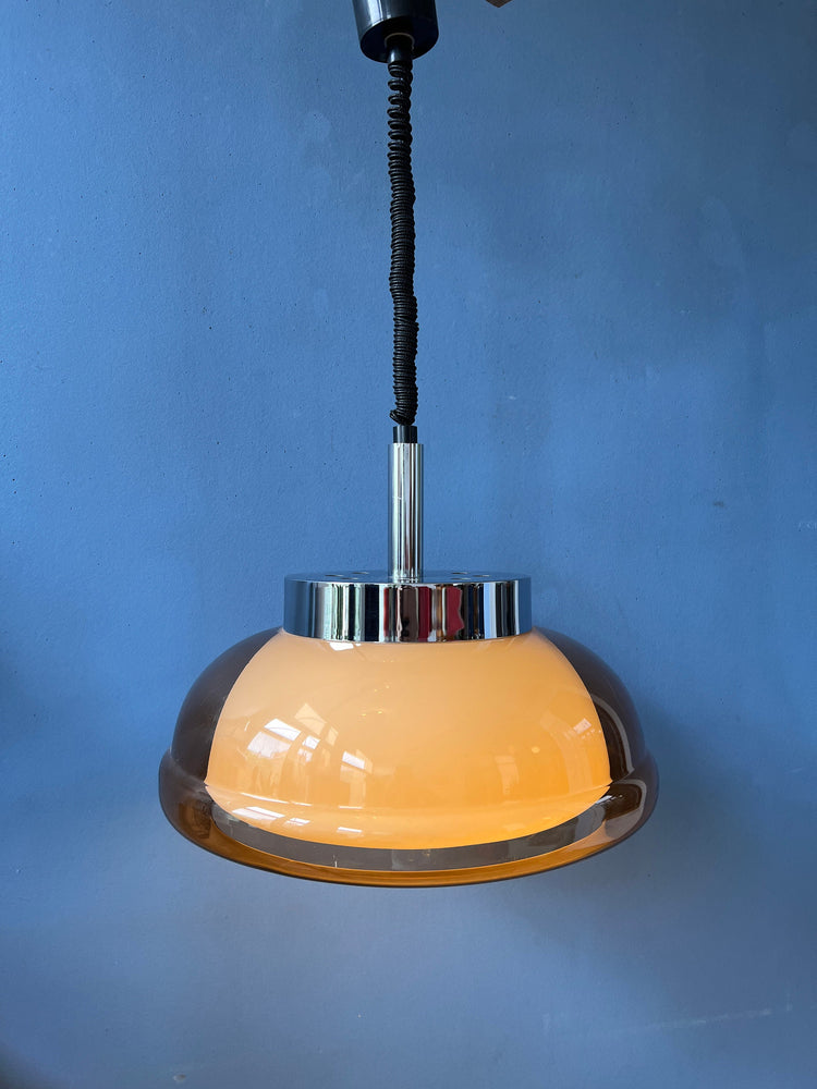 Vintage Herda Space Age Pendant Light / Mid Century 70s Ceiling Lamp