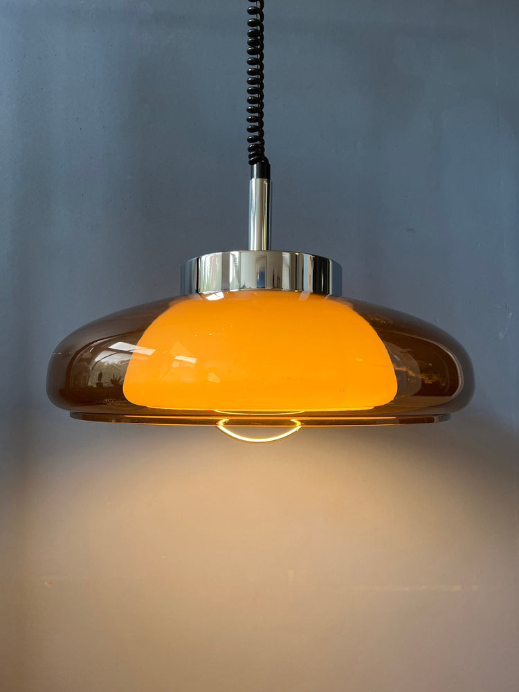 Vintage Herda Space Age Pendant / Mid Century Lighting / Guzzini Style Retro Lamp