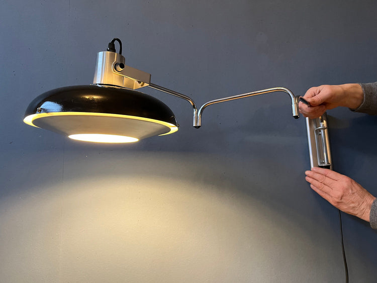 Vintage Lakro Swing-Arm Wall Lamp / Space Age Lamp / Mid Century Lamp