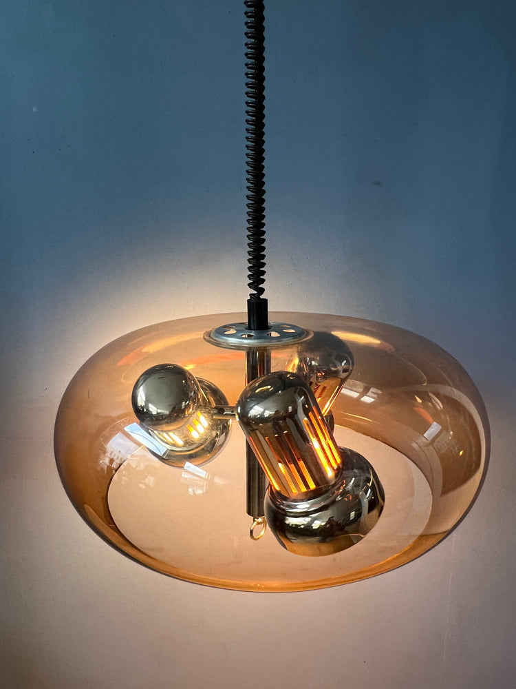Vintage Herda Space Age Pendant / Mid Century Lamp / 70s / Guzzini Style
