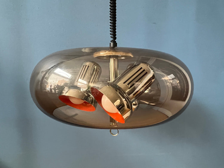 Vintage Herda Space Age Pendant / Mid Century Lamp / 70s / Guzzini Style