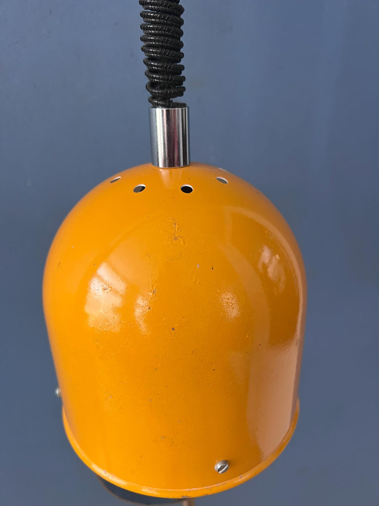 Vintage Yellow Space Age Pendant Lamp, Mid Century Modern Hanging Light