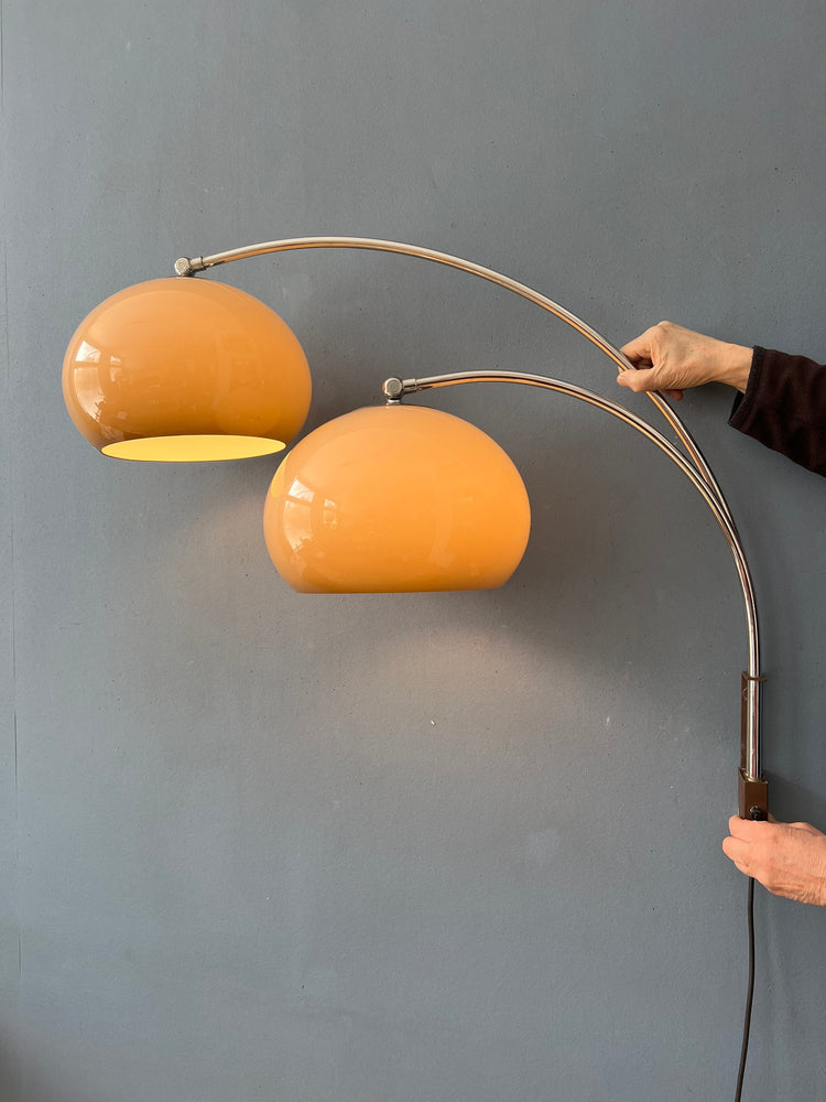 Vintage Double Arc Mushroom Wall Lamp by Dijkstra