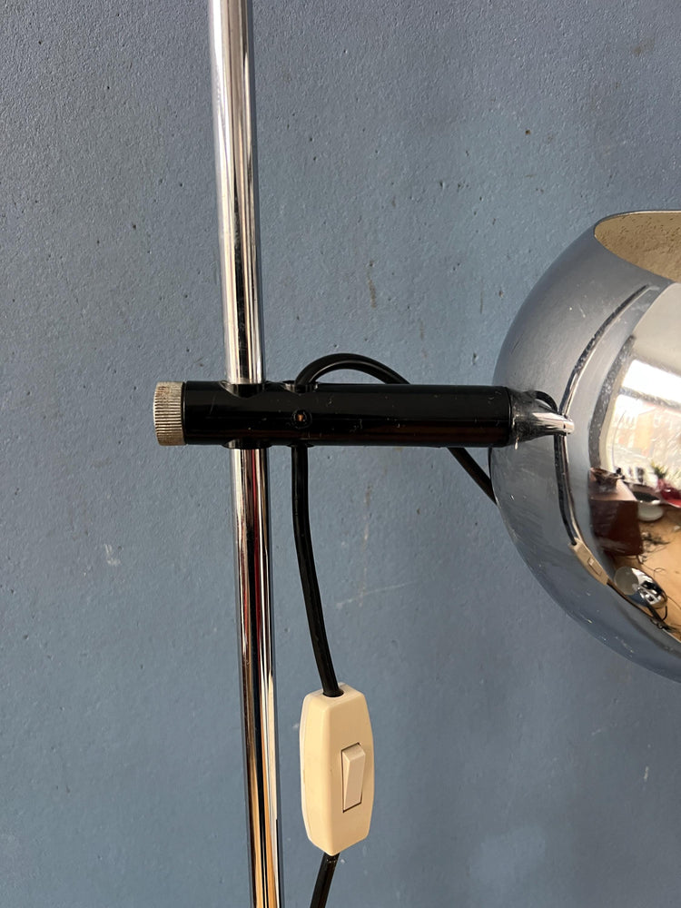 70s Mid Century Chrome Herda Eyeball Floor Lamp