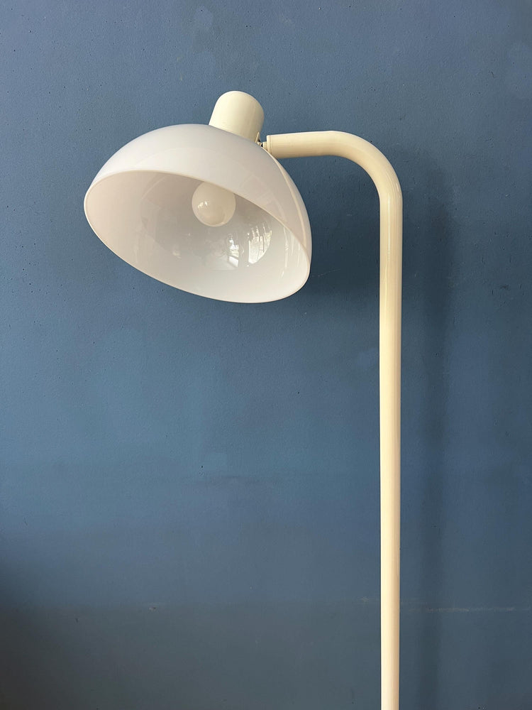 White Metal Vintage Floor Lamp with Acrylic Shade