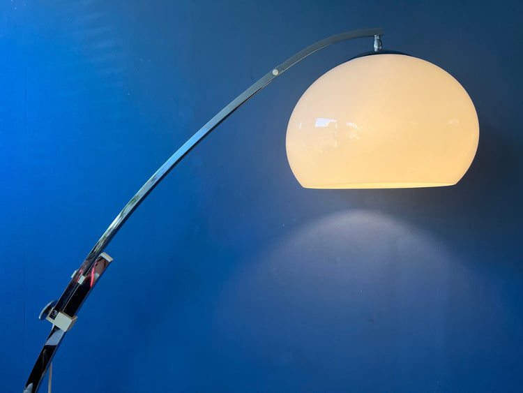 Vintage Sölken Leuchten Space Age Arc Floor Lamp | Mid Century Modern Mushroom Standing Light