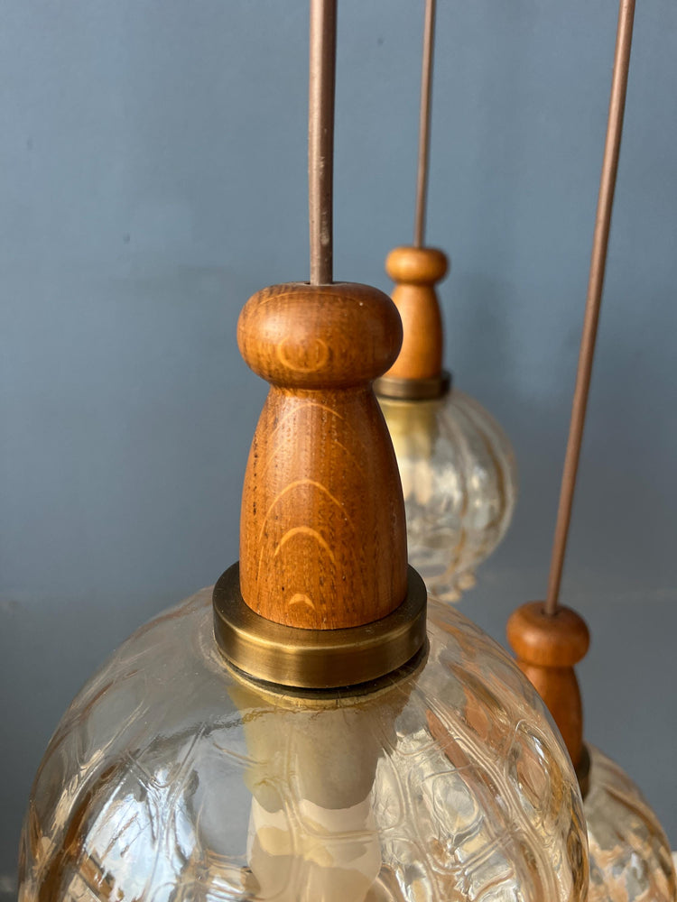 Vintge Hustadt Leuchten Glass Cascade Pendant Lamp