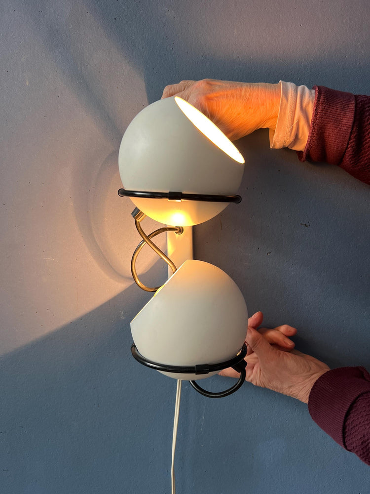 White GEPO Space Age Eyeball Wall Lamp