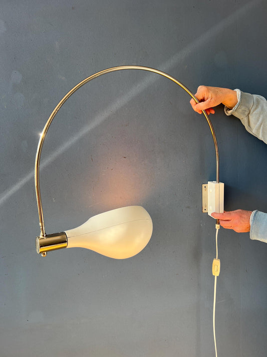 Vintage Beige Temde Leuchten Arc Wall Lamp