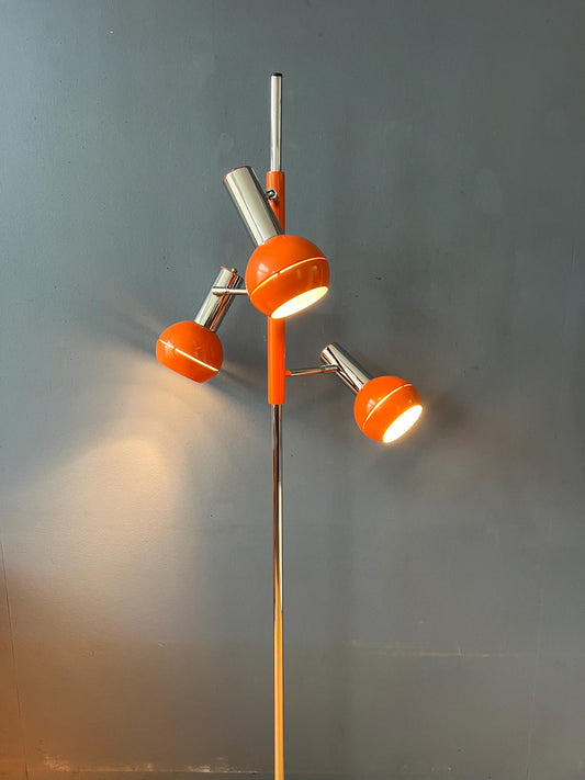 Vintage Orange Wilko Eyeball Space Age Floor Lamp