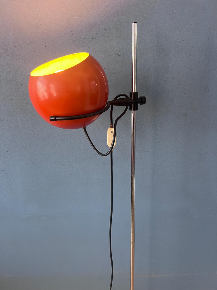 Mid Century Orange Eyeball Floor Lamp