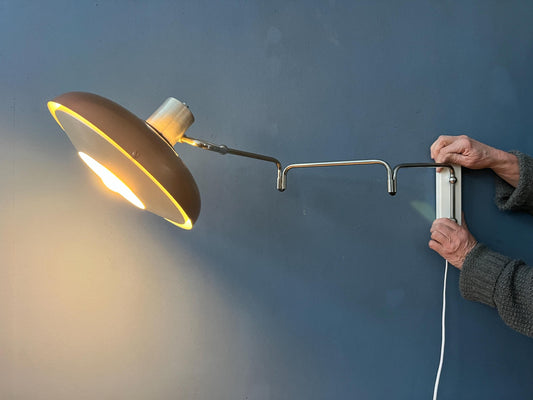 Vintage Lakro Swing Arm Space Age Wall Lamp