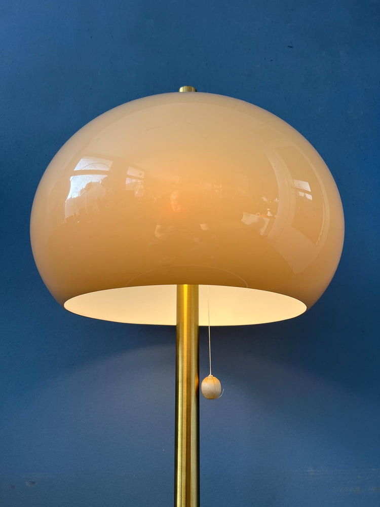 Large Vintage Brass Mushroom Space Age Table Lamp