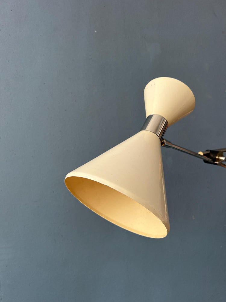 Beige Herda Diabolo Mid Century Swing Arm Wall Lamp