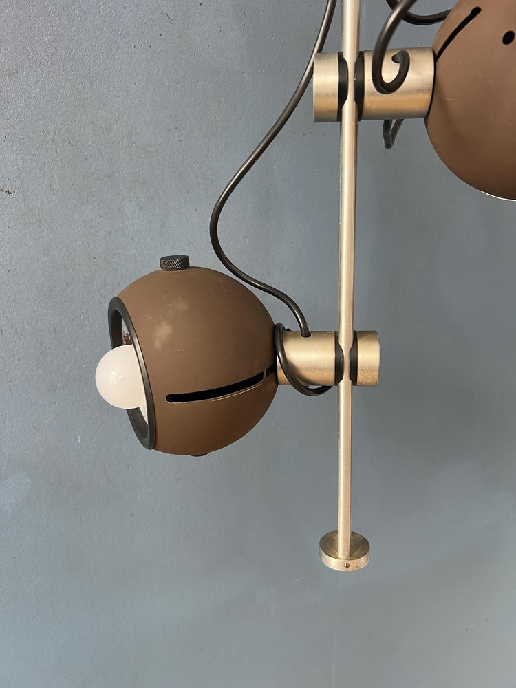 Brown Ceiling Light - Space Age Light Fixture - Vintage Eyeball Lamp