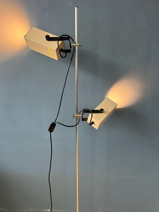 Cream Taupe 70s Vintage Philips Space Age Floor Lamp