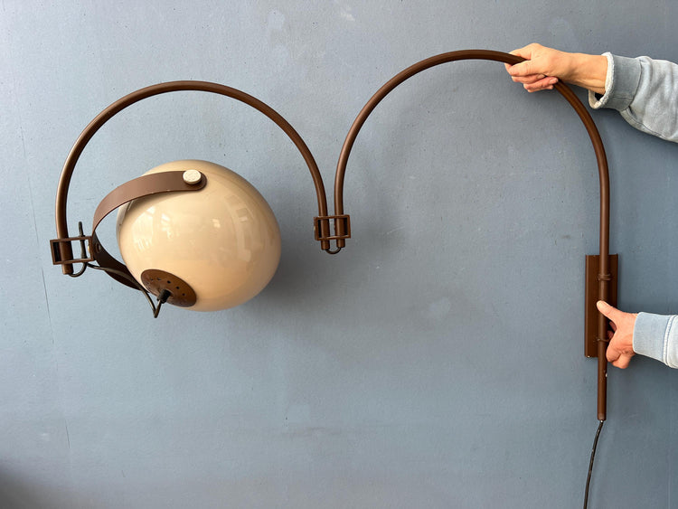 Mid Century Dijkstra Space Age Double Arc Wall Lamp