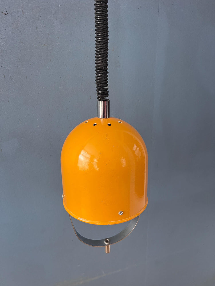 Vintage Yellow Space Age Pendant Lamp, Mid Century Modern Hanging Light