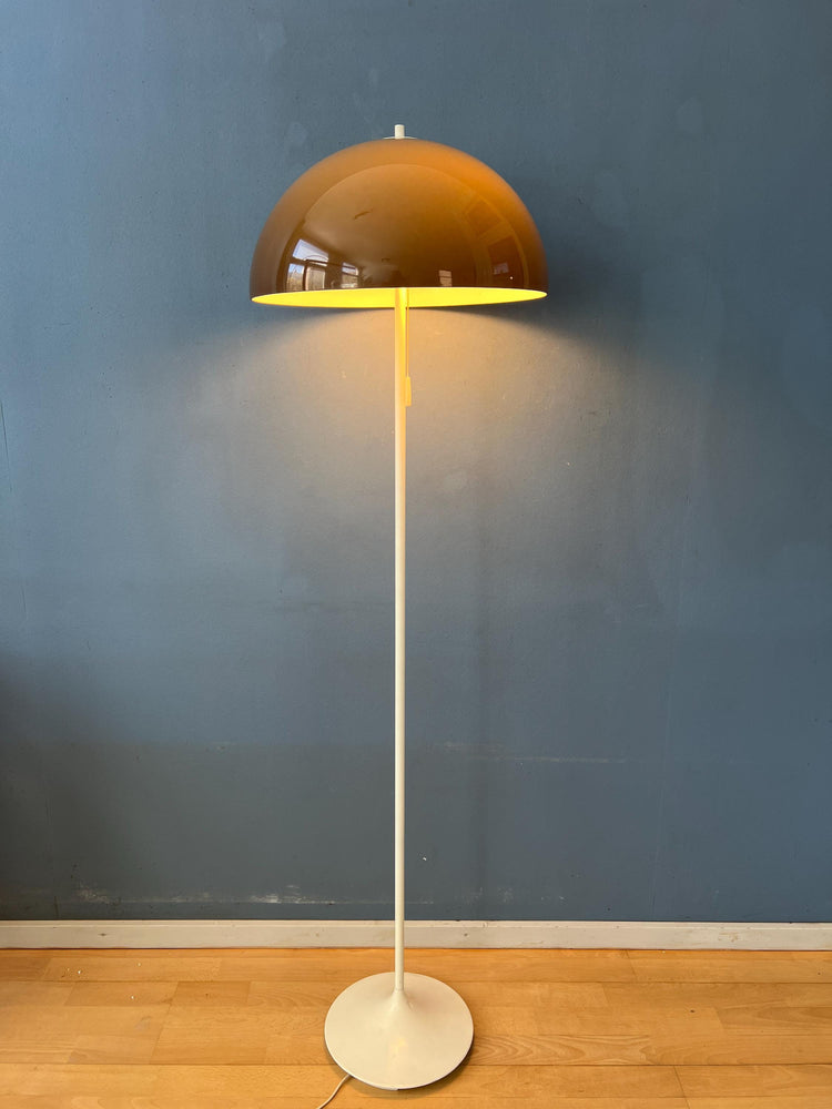Vintage GEPO Mushroom Floor Lamp with Brown Faded Acrylic Glass Shade
