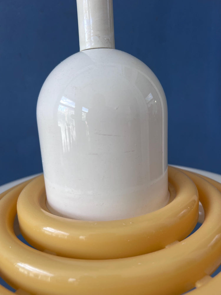 Mid Century Beige UFO Hanging Lamp by Knud Christensen